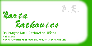 marta ratkovics business card